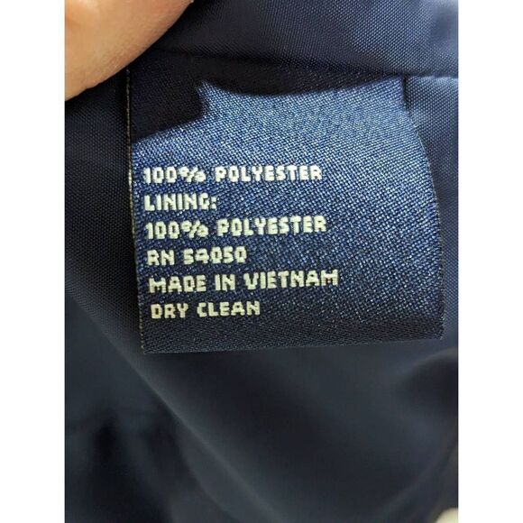 Jones Wear Women's Navy Blue Belted Long-Sleeve Suit Size 6 NWT - Picture 8 of 8